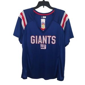 NWT NFL NY Giants Blue Short Sleeve Shirt Size 2X